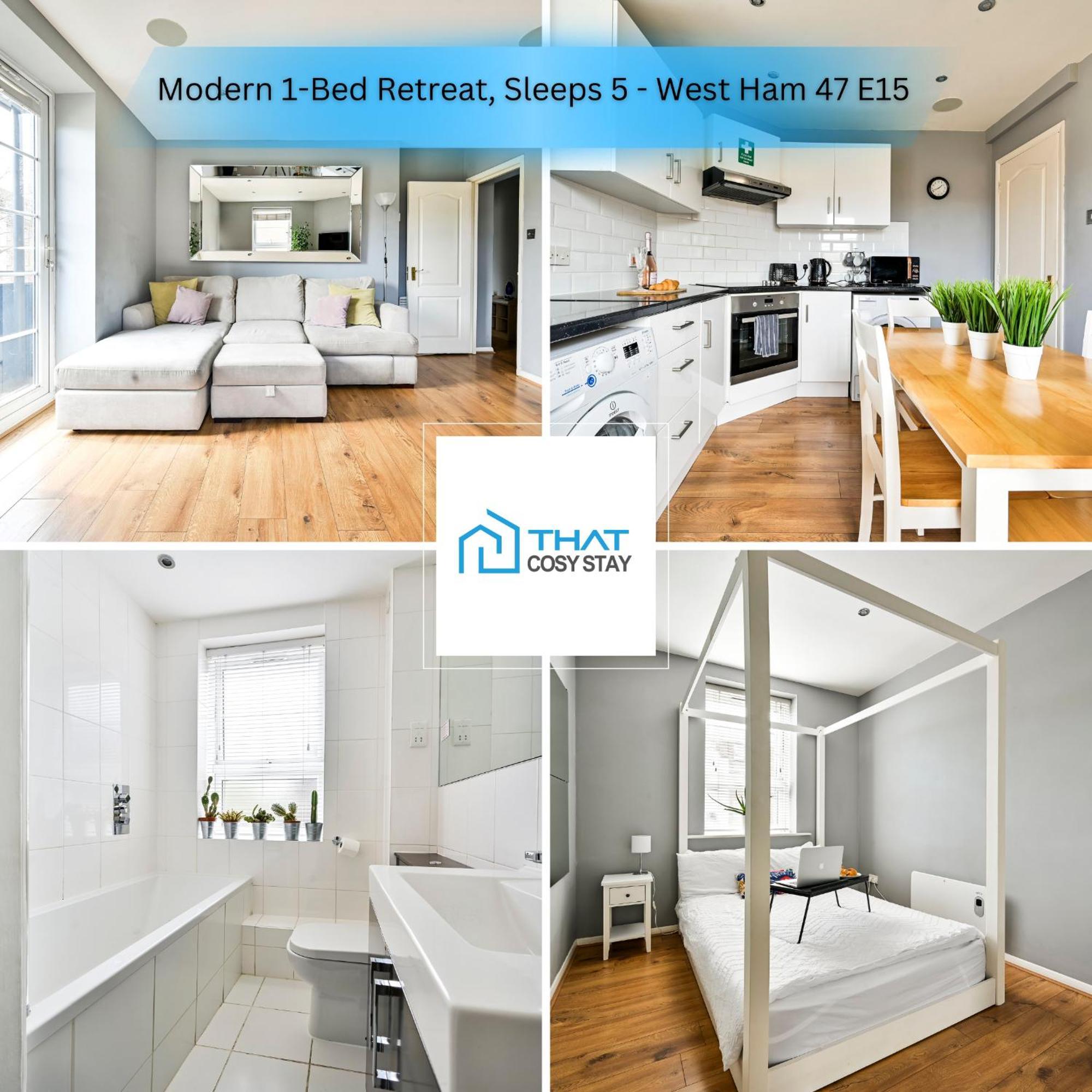 Cosy 1-Bed E15, Sleeps 4, 1 Min From Tube Station Near O2 Arena Apartment ลอนดอน ภายนอก รูปภาพ